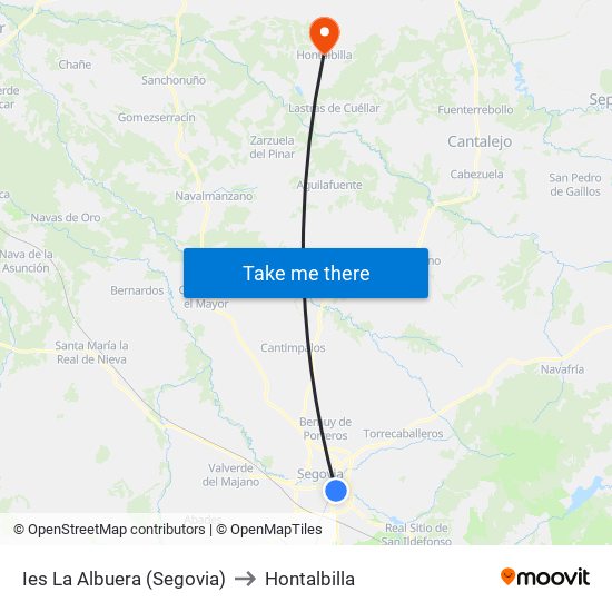 Ies La Albuera (Segovia) to Hontalbilla map