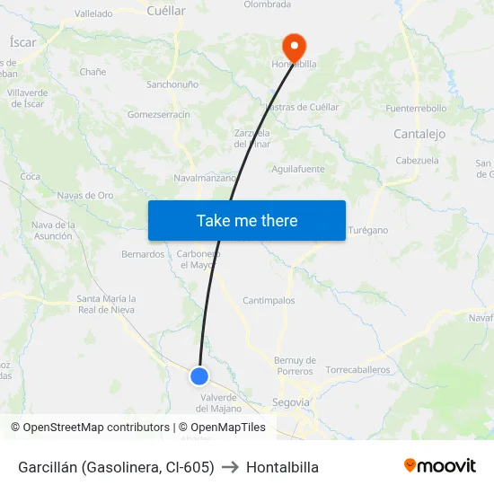 Garcillán (Gasolinera, Cl-605) to Hontalbilla map