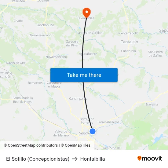 El Sotillo (Concepcionistas) to Hontalbilla map