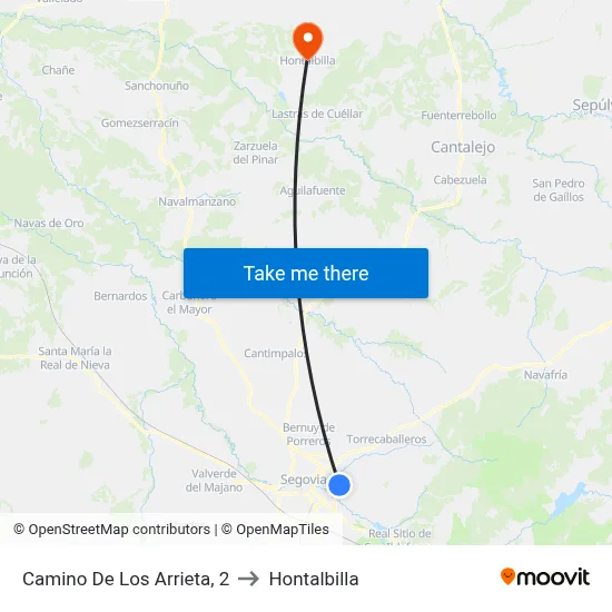Camino De Los Arrieta, 2 to Hontalbilla map