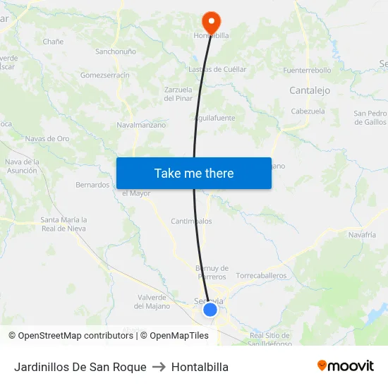 Jardinillos De San Roque to Hontalbilla map