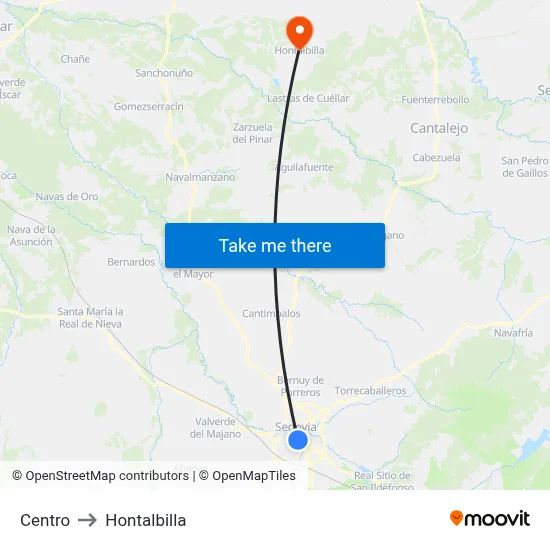 Centro to Hontalbilla map