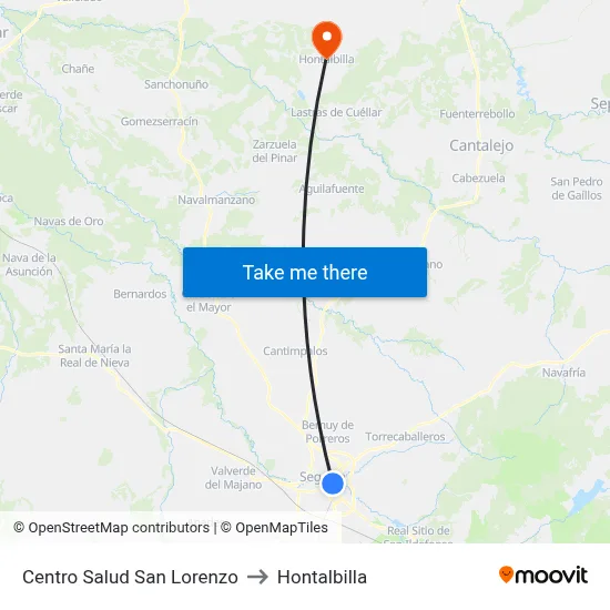Centro Salud San Lorenzo to Hontalbilla map