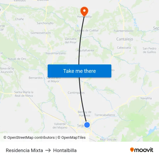Residencia Mixta to Hontalbilla map