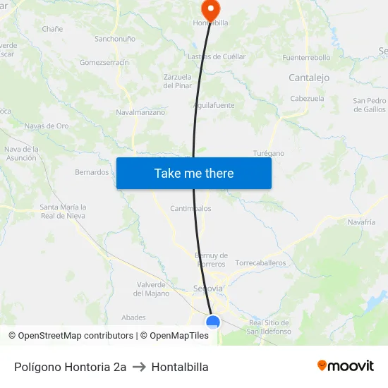 Polígono Hontoria 2a to Hontalbilla map
