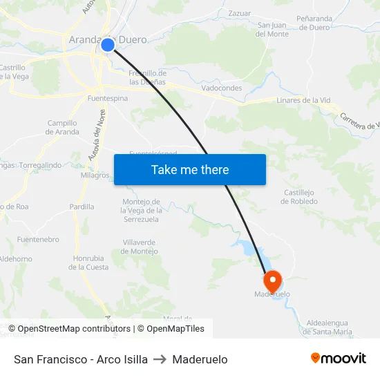 San Francisco - Arco Isilla to Maderuelo map