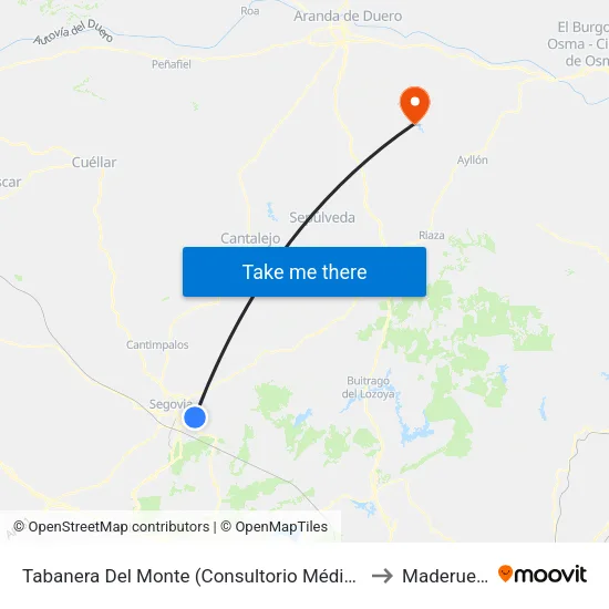 Tabanera Del Monte (Consultorio Médico) to Maderuelo map
