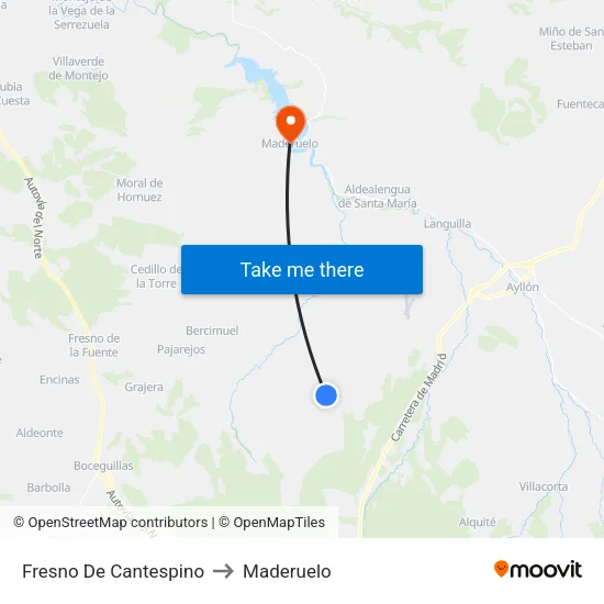 Fresno De Cantespino to Maderuelo map