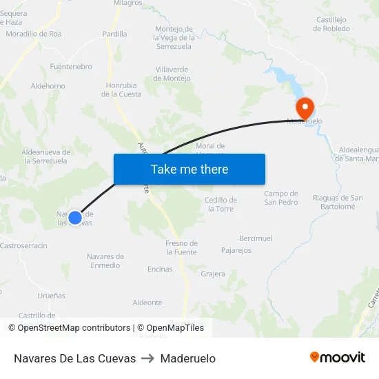 Navares De Las Cuevas to Maderuelo map