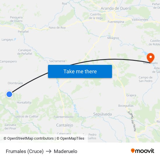 Frumales (Cruce) to Maderuelo map
