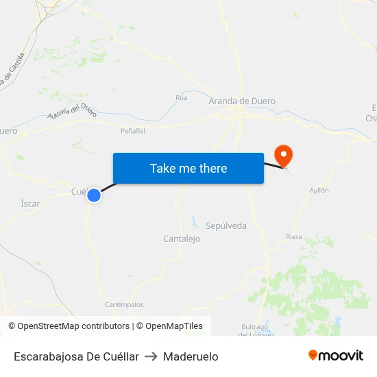 Escarabajosa De Cuéllar to Maderuelo map