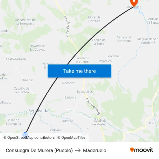 Consuegra De Murera (Pueblo) to Maderuelo map