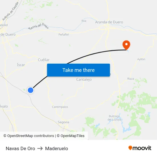 Navas De Oro to Maderuelo map