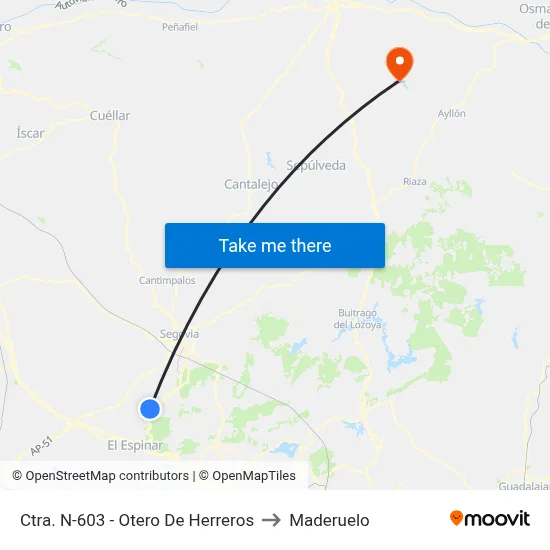 Ctra. N-603 - Otero De Herreros to Maderuelo map