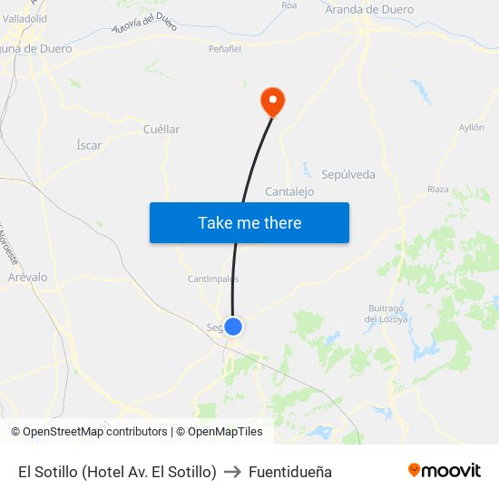 El Sotillo (Hotel Av. El Sotillo) to Fuentidueña map