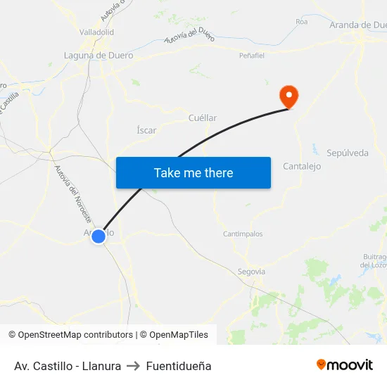 Av. Castillo - Llanura to Fuentidueña map