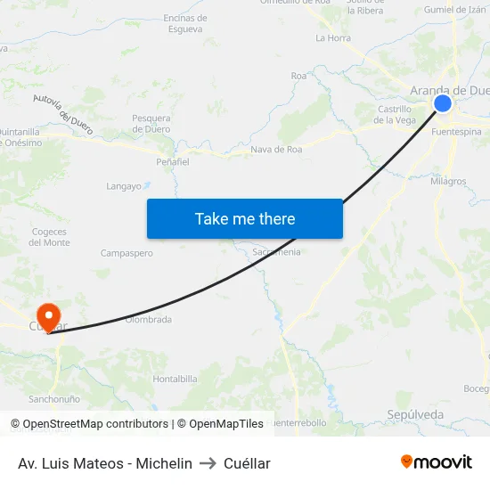Av. Luis Mateos - Michelin to Cuéllar map