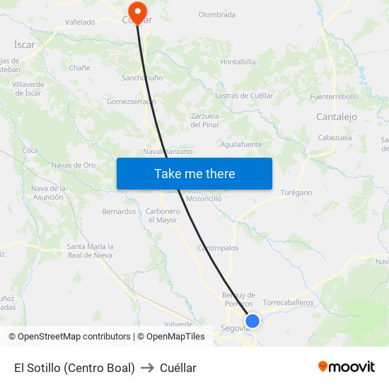 El Sotillo (Centro Boal) to Cuéllar map