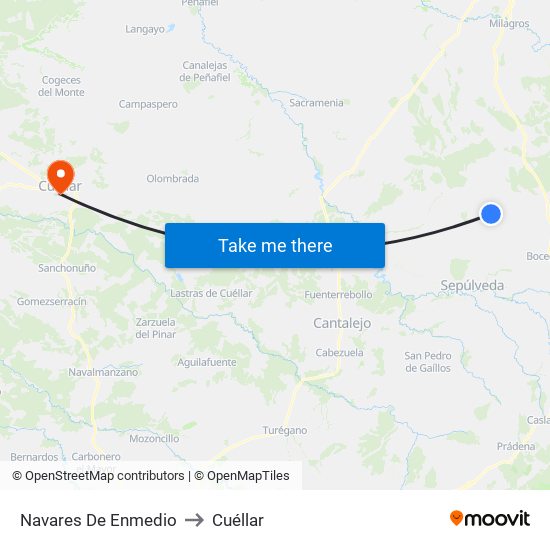 Navares De Enmedio to Cuéllar map