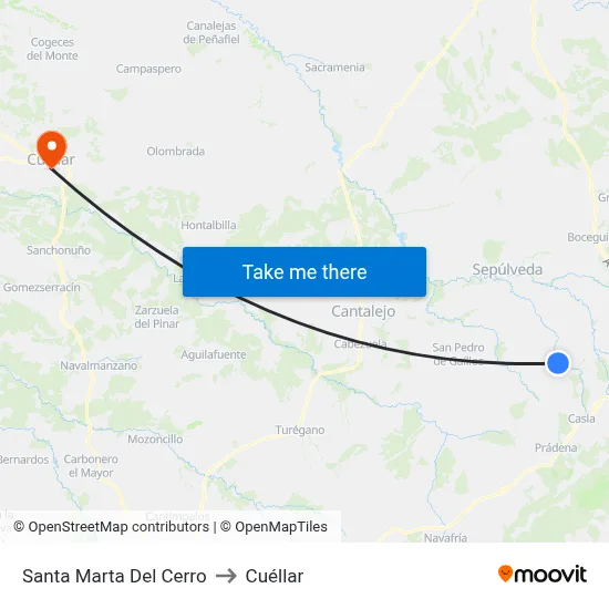 Santa Marta Del Cerro to Cuéllar map