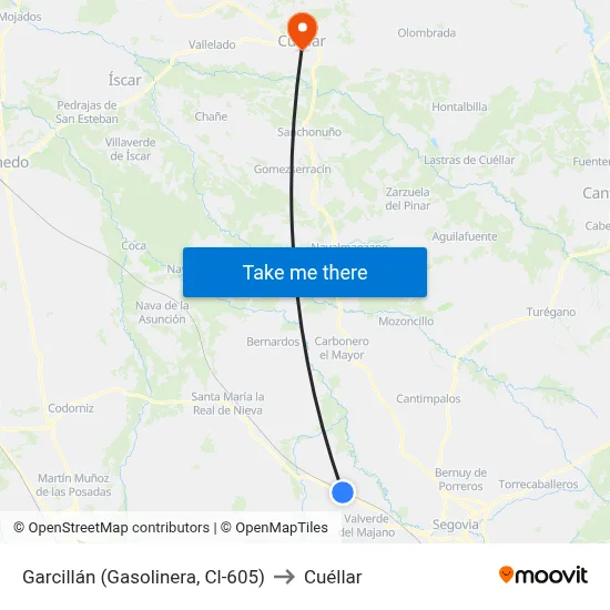 Garcillán (Gasolinera, Cl-605) to Cuéllar map