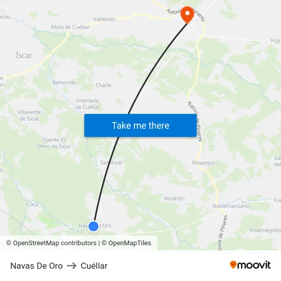 Navas De Oro to Cuéllar map