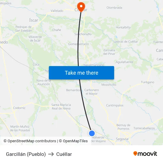 Garcillán (Pueblo) to Cuéllar map