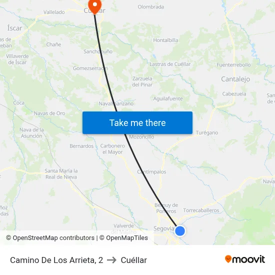 Camino De Los Arrieta, 2 to Cuéllar map