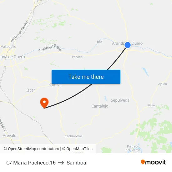 C/ María Pacheco,16 to Samboal map