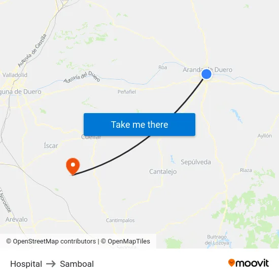 Hospital to Samboal map