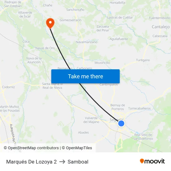Marqués De Lozoya 2 to Samboal map