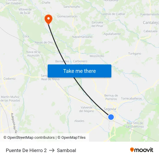 Puente De Hierro 2 to Samboal map