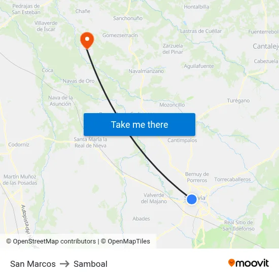 San Marcos to Samboal map