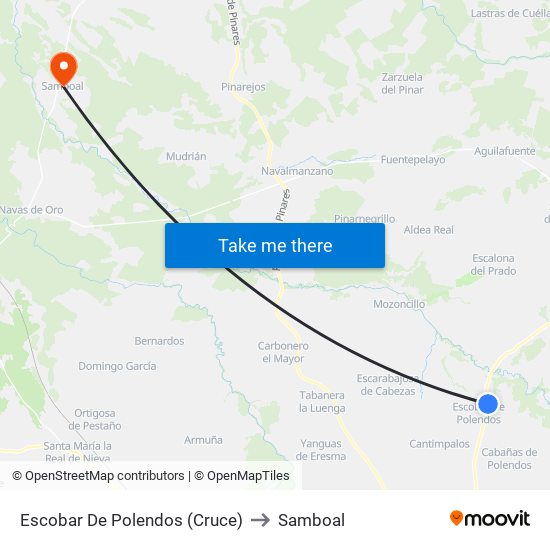 Escobar De Polendos (Cruce) to Samboal map