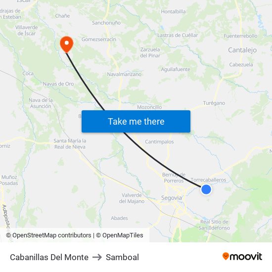 Cabanillas Del Monte to Samboal map