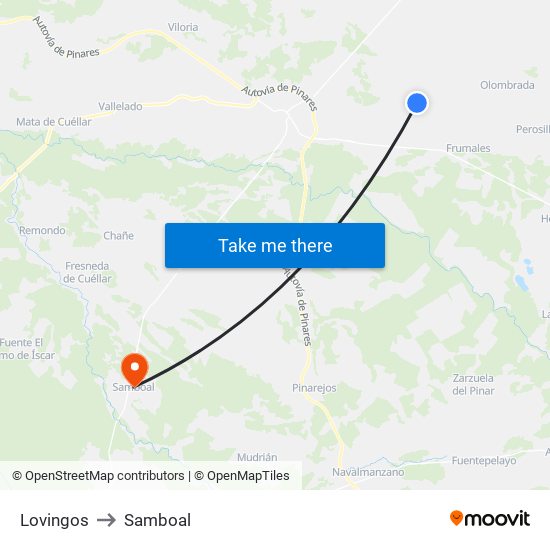 Lovingos to Samboal map