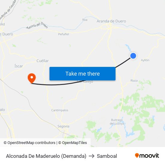 Alconada De Maderuelo (Demanda) to Samboal map