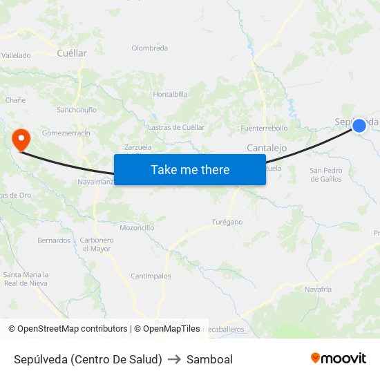 Sepúlveda (Centro De Salud) to Samboal map