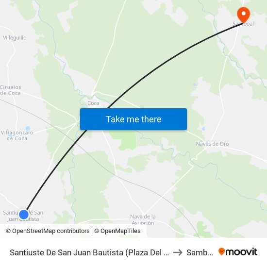 Santiuste De San Juan Bautista (Plaza Del Carmen) to Samboal map