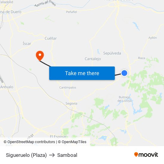 Sigueruelo (Plaza) to Samboal map