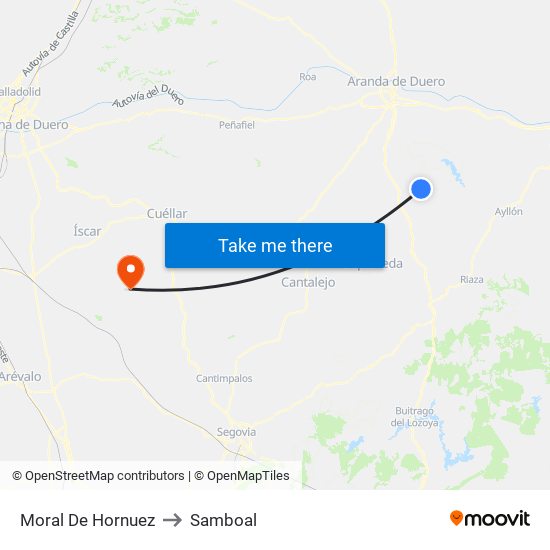 Moral De Hornuez to Samboal map