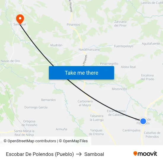 Escobar De Polendos (Pueblo) to Samboal map