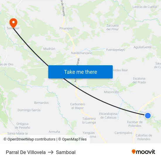 Parral De Villovela to Samboal map