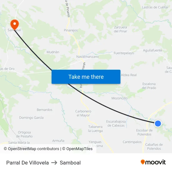 Parral De Villovela to Samboal map