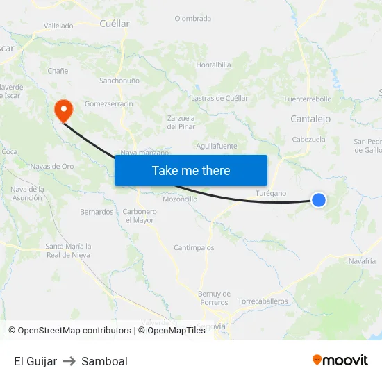 El Guijar to Samboal map