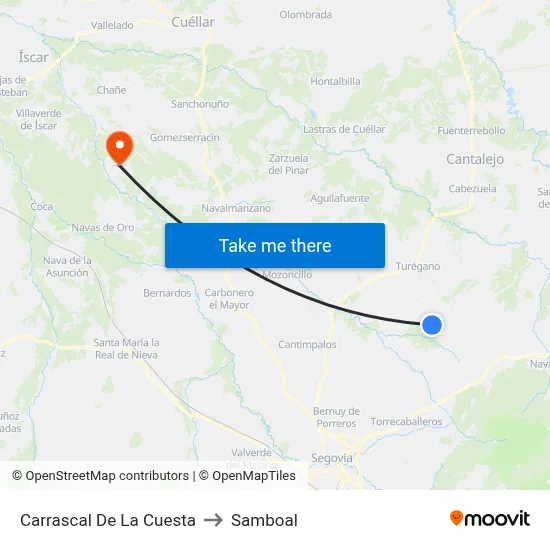 Carrascal De La Cuesta to Samboal map