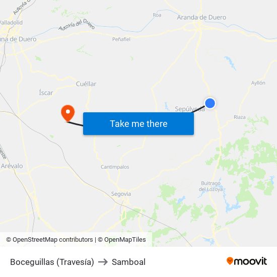 Boceguillas (Travesía) to Samboal map