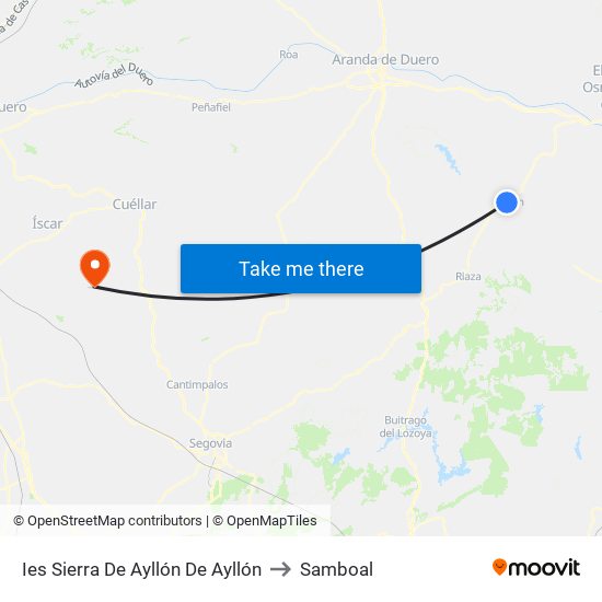 Ies Sierra De Ayllón De Ayllón to Samboal map