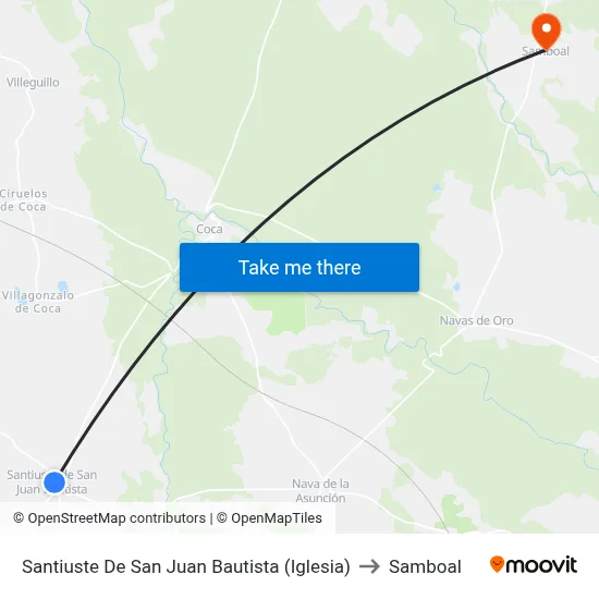Santiuste De San Juan Bautista (Iglesia) to Samboal map