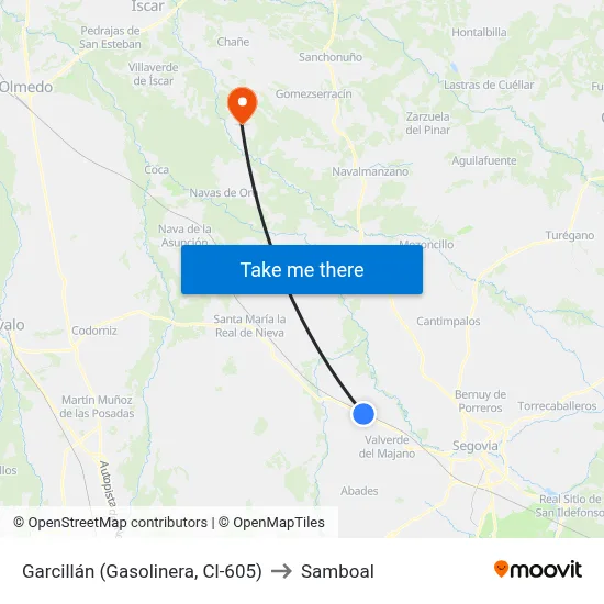 Garcillán (Gasolinera, Cl-605) to Samboal map